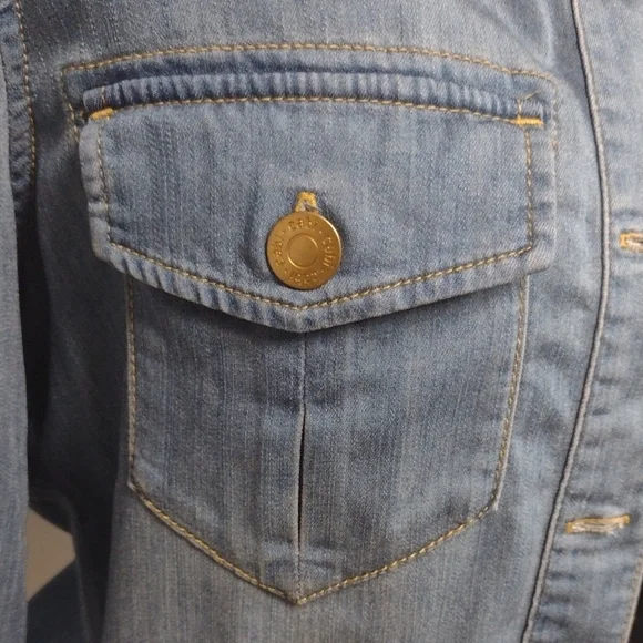 CAbi Light Blue Jean Jacket Style #6255 Western Rodeo Farm Festival - Picture 4 of 14